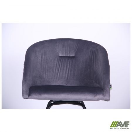 Фото 6 - Кресло поворотное Sacramento черный/велюр серый 