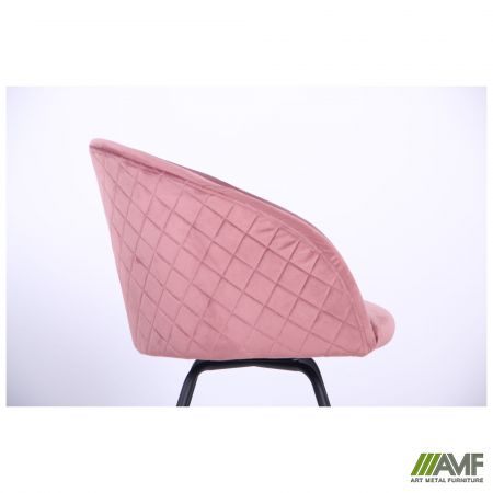 Фото 13 - Кресло поворотное Sacramento черный/велюр розовый антик 