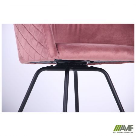 Фото 16 - Кресло поворотное Sacramento черный/велюр розовый антик 