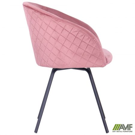 Фото 4 - Кресло поворотное Sacramento черный/велюр розовый антик 