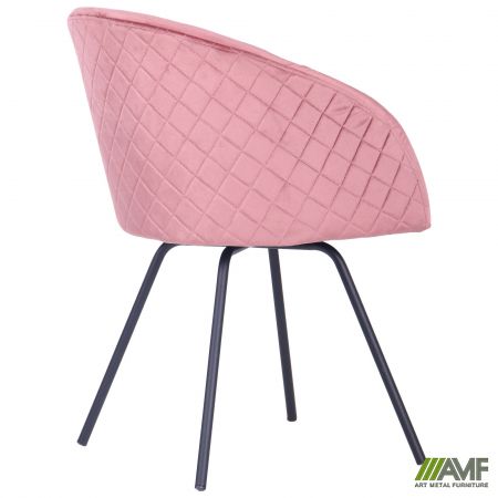Фото 5 - Кресло поворотное Sacramento черный/велюр розовый антик 