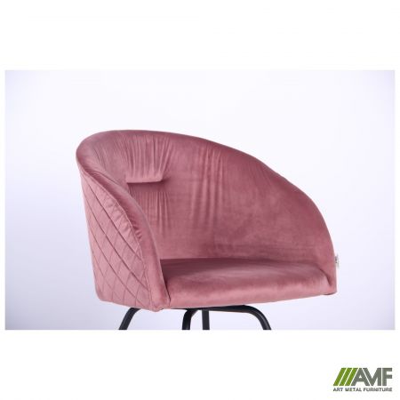 Фото 6 - Кресло поворотное Sacramento черный/велюр розовый антик 