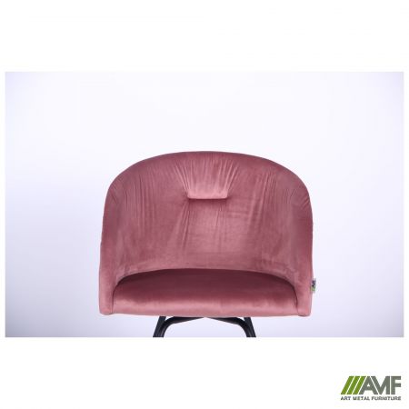 Фото 7 - Кресло поворотное Sacramento черный/велюр розовый антик 