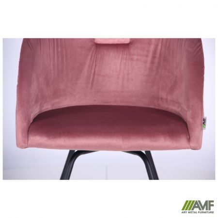 Фото 8 - Кресло поворотное Sacramento черный/велюр розовый антик 