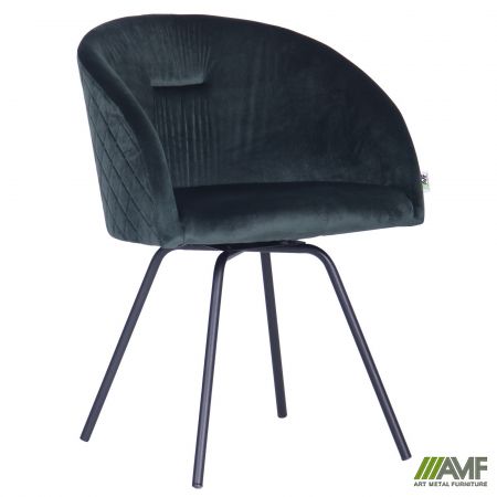 Фото 1 - Кресло поворотное Sacramento черный/велюр темно-зеленый 