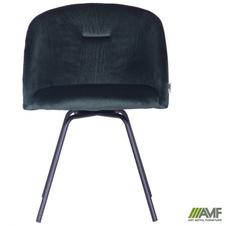 Фото 3 - Кресло поворотное Sacramento черный/велюр темно-зеленый 