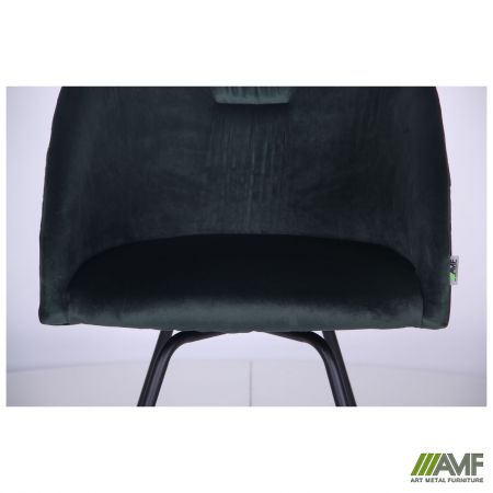 Фото 7 - Крісло поворотне Sacramento чорний / велюр темно-зелений 