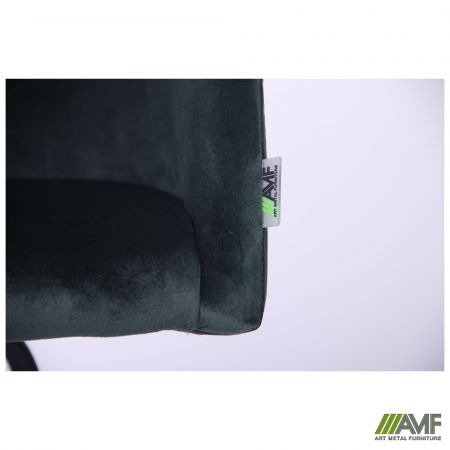 Фото 9 - Крісло поворотне Sacramento чорний / велюр темно-зелений 