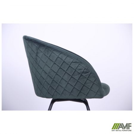 Фото 10 - Кресло поворотное Sacramento черный/велюр темно-зеленый 