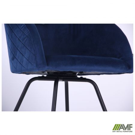 Фото 12 - Кресло поворотное Sacramento черный/велюр темно-синий 