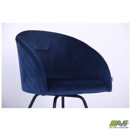 Фото 6 - Кресло поворотное Sacramento черный/велюр темно-синий 