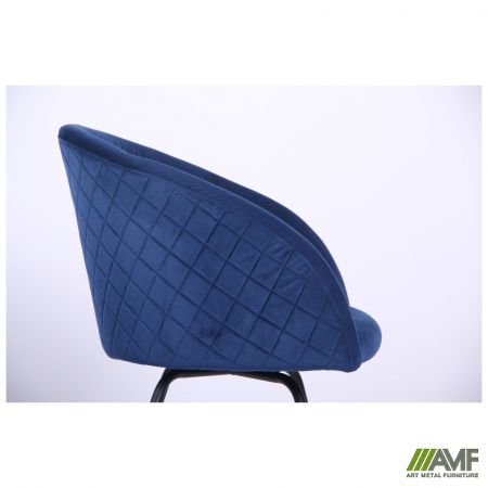 Фото 10 - Кресло поворотное Sacramento черный/велюр темно-синий 