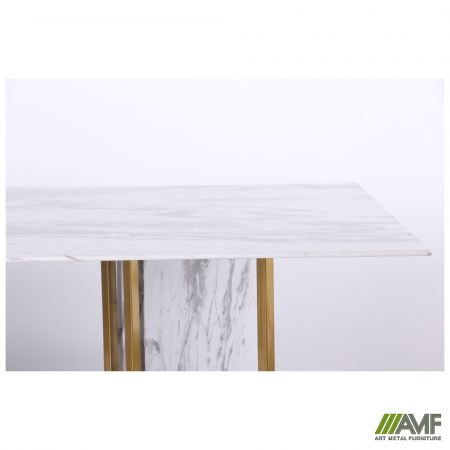 Фото 11 - Стол обеденный Amanda gold/glass Bianco Carrara