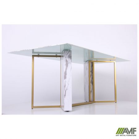Фото 6 - Стол обеденный Amanda gold/glass Bianco Carrara