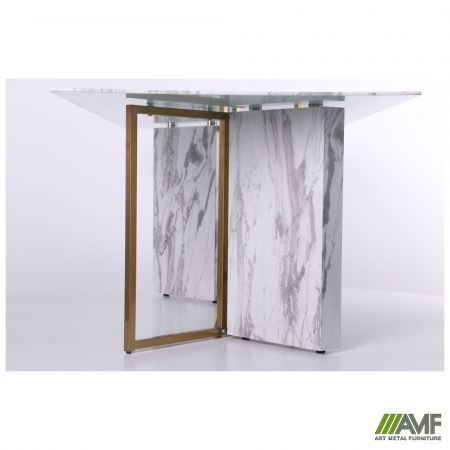 Фото 10 - Стол обеденный Amanda gold/glass Bianco Carrara