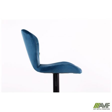 Фото 13 - Барний стілець Vensan Velvet Blue / Black 