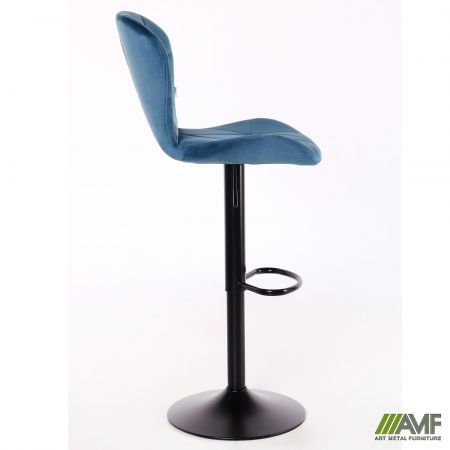 Фото 3 - Барный стул Vensan Velvet Blue / Black 
