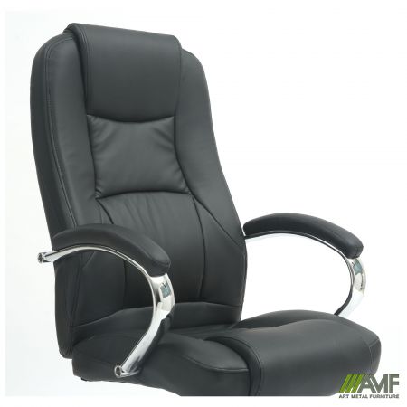 Фото 5 - Кресло Mustang хром НВ, механизм MB, кожзам черный