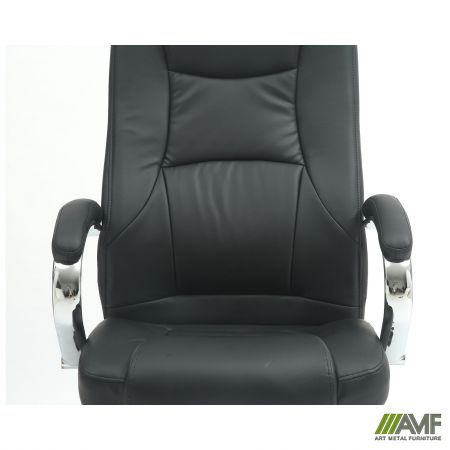Фото 6 - Кресло Mustang хром НВ, механизм MB, кожзам черный