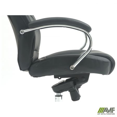 Фото 9 - Кресло Mustang хром НВ, механизм MB, кожзам черный