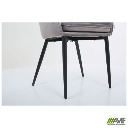 Фото 11 - Кресло обеденное Paula вельвет серый