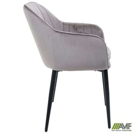 Фото 3 - Кресло обеденное Paula вельвет серый