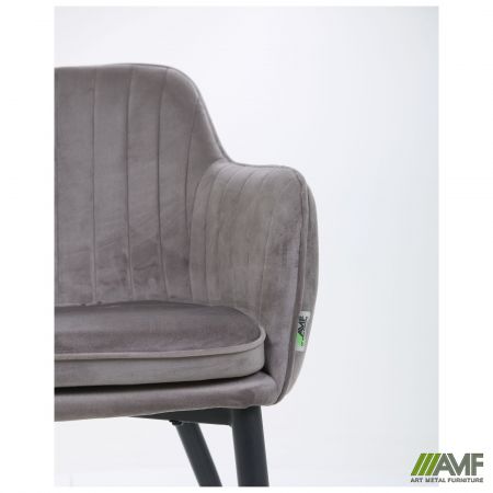 Фото 7 - Кресло обеденное Paula вельвет серый