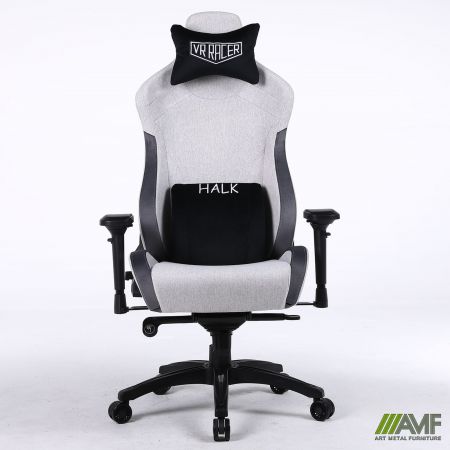 Фото 2 - Крісло геймерське VR Racer Textile Halk сірий/чорний 
