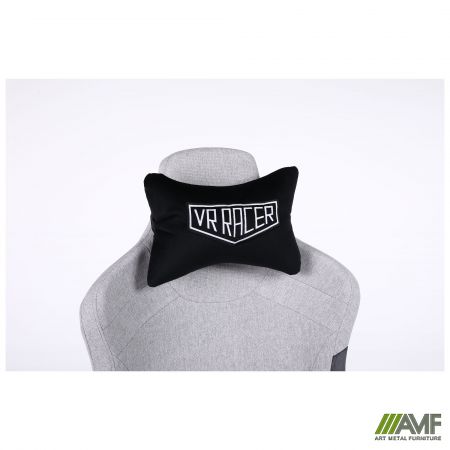 Фото 13 - Крісло геймерське VR Racer Textile Halk сірий/чорний 
