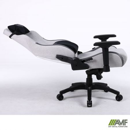 Фото 6 - Крісло геймерське VR Racer Textile Halk сірий/чорний 