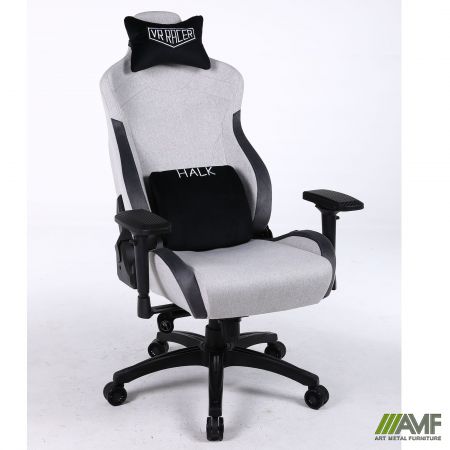 Фото 7 - Крісло геймерське VR Racer Textile Halk сірий/чорний 
