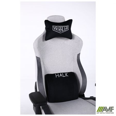 Фото 8 - Крісло геймерське VR Racer Textile Halk сірий/чорний 