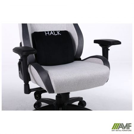 Фото 9 - Крісло геймерське VR Racer Textile Halk сірий/чорний 