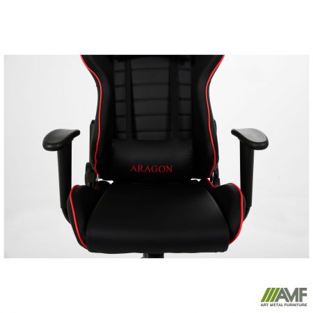 Фото 11 - Крісло геймерське VR Racer Original Aragon чорний/червоний 