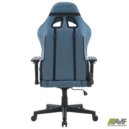 Фото 5 - Крісло VR Racer Textile Maximus тканина синя/чорний 