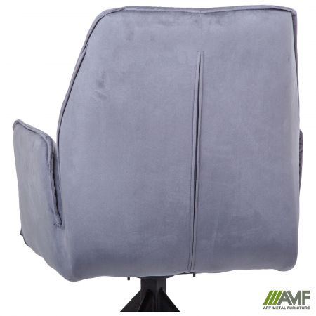 Фото 11 - Крісло поворотне Leonor вельвет темно-сірий 