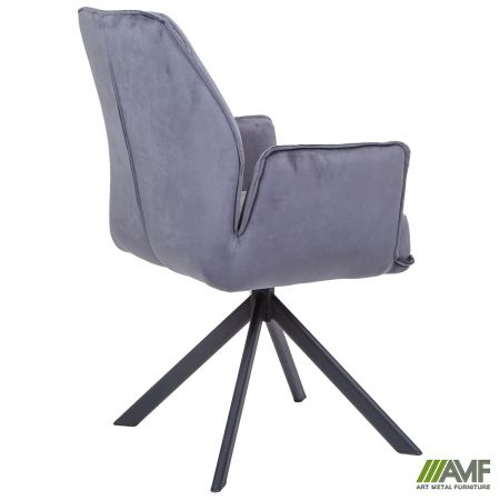 Фото 4 - Крісло поворотне Leonor вельвет темно-сірий 