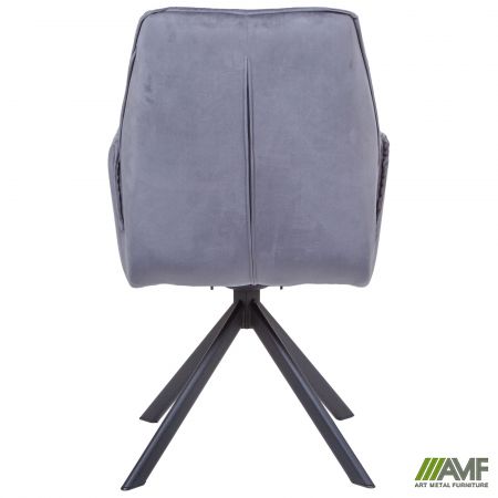 Фото 6 - Крісло поворотне Leonor вельвет темно-сірий 