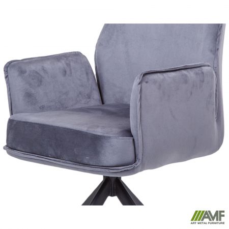 Фото 8 - Крісло поворотне Leonor вельвет темно-сірий 