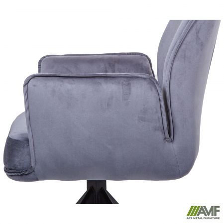 Фото 9 - Крісло поворотне Leonor вельвет темно-сірий 