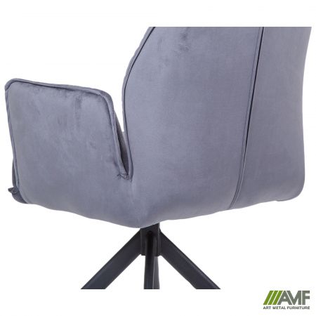 Фото 10 - Крісло поворотне Leonor вельвет темно-сірий 