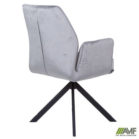 Фото 5 - Крісло поворотне Leonor вельвет світло-сірий 