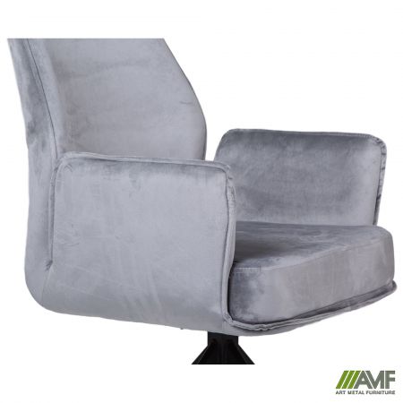 Фото 7 - Крісло поворотне Leonor вельвет світло-сірий 