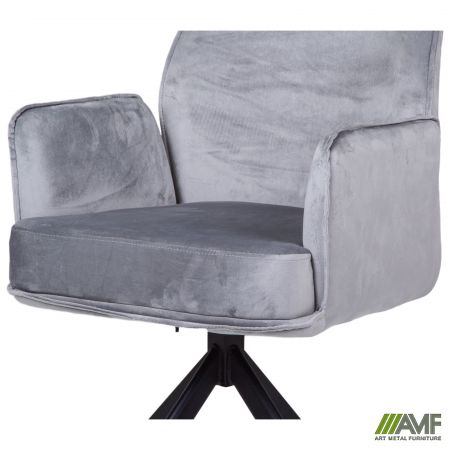 Фото 8 - Крісло поворотне Leonor вельвет світло-сірий 
