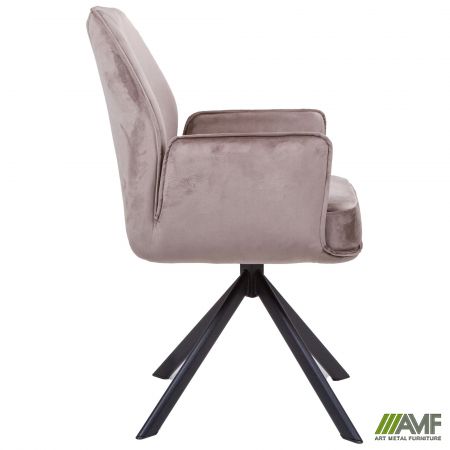 Фото 2 - Кресло поворотное Leonor вельвет светло-коричневый 