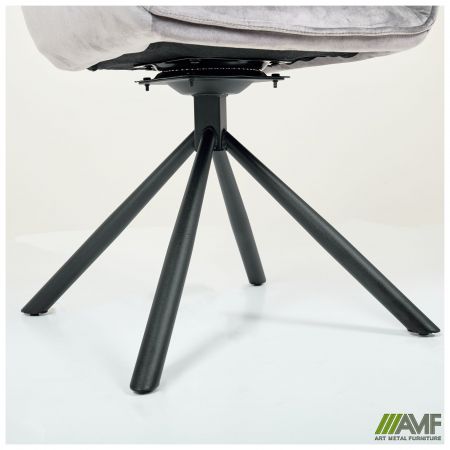 Фото 11 - Крісло поворотне Jasmin вельвет теплий сірий 