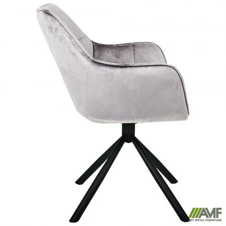 Фото 3 - Крісло поворотне Jasmin вельвет теплий сірий 