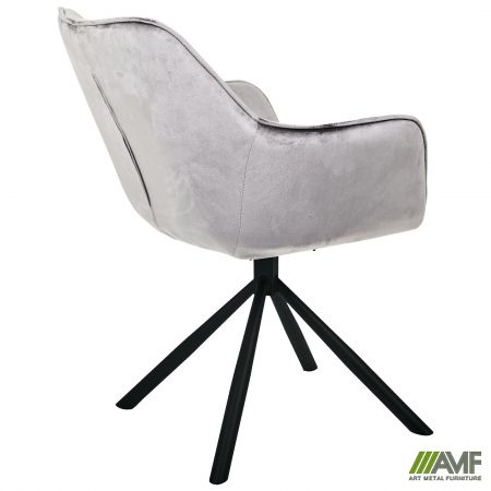 Фото 5 - Крісло поворотне Jasmin вельвет теплий сірий 