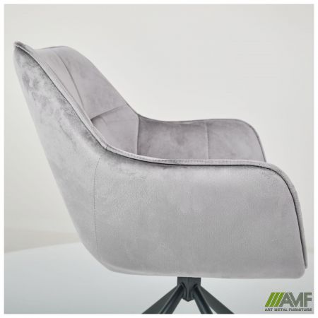 Фото 7 - Крісло поворотне Jasmin вельвет теплий сірий 