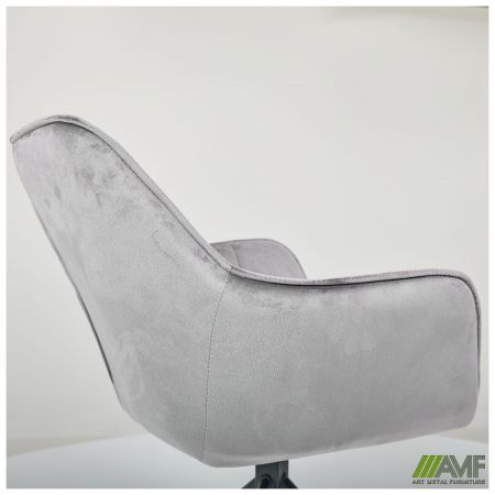 Фото 8 - Крісло поворотне Jasmin вельвет теплий сірий 